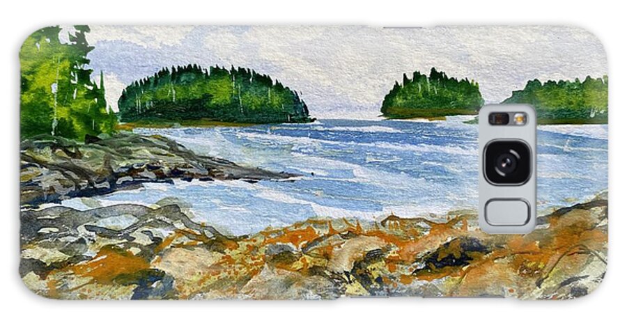 Acadia National Park Galaxy Case featuring the painting Acadia National Park, Maine by Kellie Chasse
