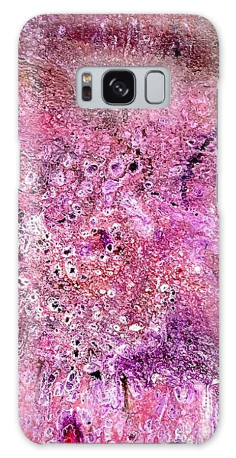Colorful Galaxy Case featuring the painting Acrylic Pour III Symphony in pink by David Euler
