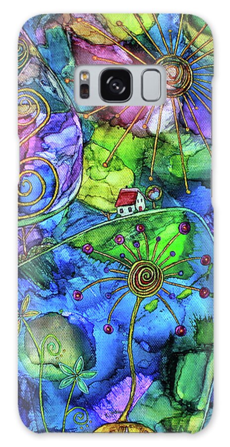 Dreamscape Galaxy Case featuring the painting Aetheria by Winona's Sunshyne