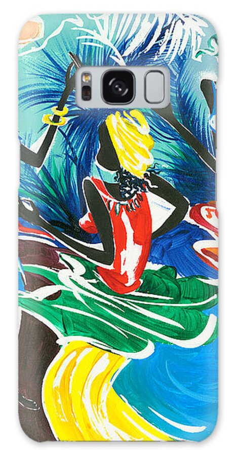 Canvas Prints Galaxy Case featuring the painting African Dancers No. 1 by Elisabeta Hermann