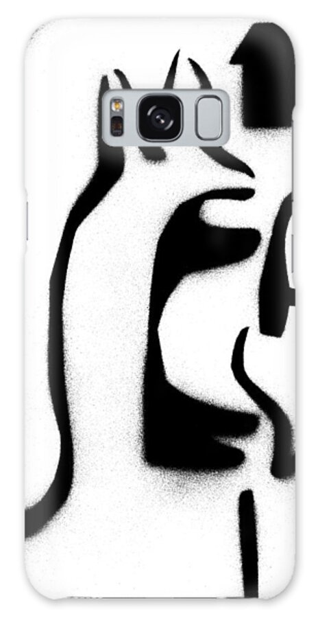 Black Galaxy Case featuring the digital art Heckels Horse Jr. Black Aerosol 5 by Edgeworth Johnstone