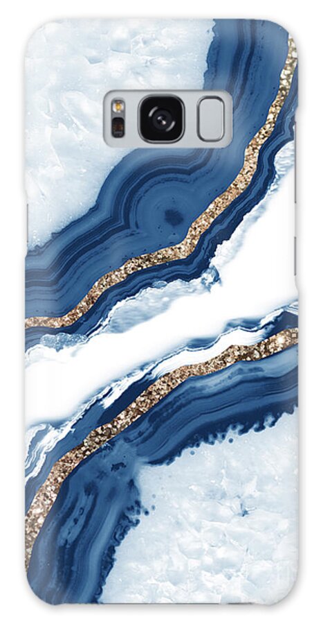 Faux-glitter Galaxy Case featuring the mixed media Agate Glitter Glam #15 #gem #decor #art by Anitas and Bellas Art