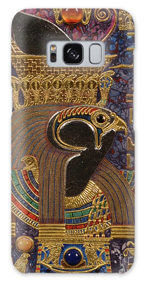 Ancient Galaxy S8 Case featuring the mixed media Akem Shield of Heru Who Unites the Two Lands by Ptahmassu Nofra-Uaa