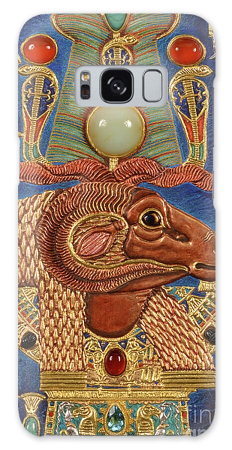 Ancient Galaxy Case featuring the mixed media Akem-Shield of Khnum-Ptah-Tatenen and the Egg of Creation by Ptahmassu Nofra-Uaa