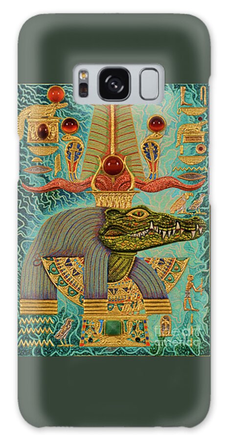 Ancient Galaxy Case featuring the mixed media Akem-Shield of Sobek-Ra Lord of Terror by Ptahmassu Nofra-Uaa
