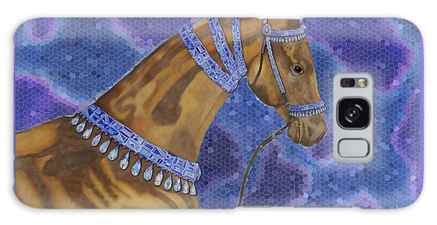 Akhal-teke Horse Galaxy Case featuring the drawing Akhal-Teke Horse 2 by Equus Artisan