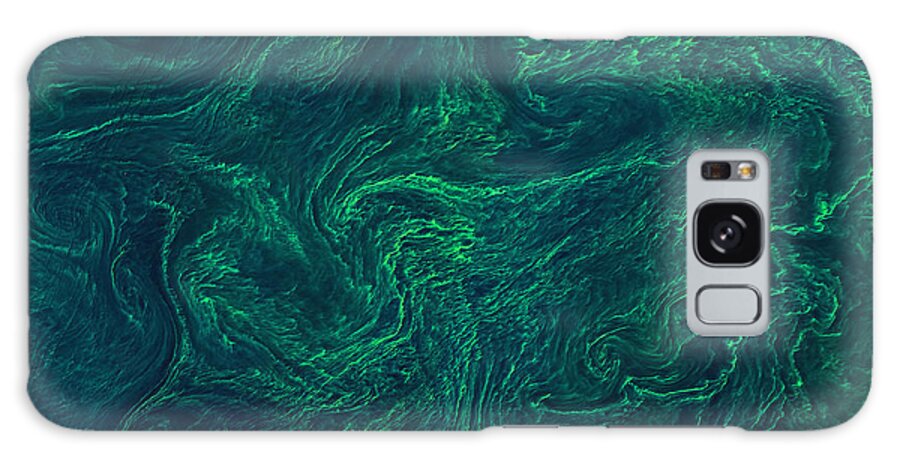 Satellite Image Galaxy Case featuring the photograph Algal bloom in the Baltic Sea by Christian Pauschert