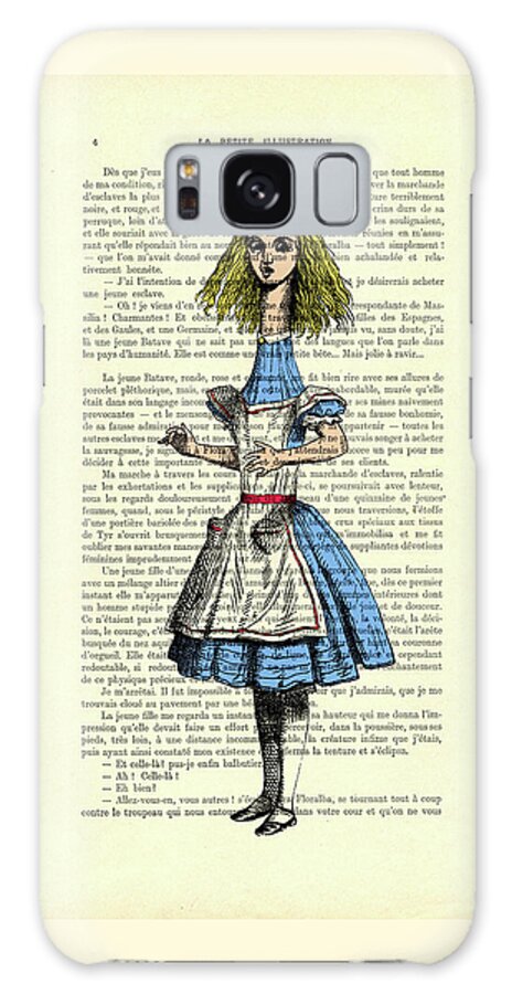 Alice In Wonderland Galaxy Case featuring the mixed media Alice in Wonderland mixed media print by Madame Memento