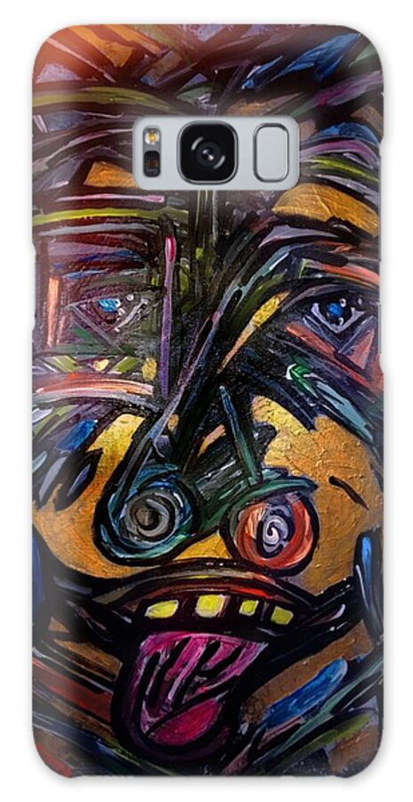 Fun .. Cool Vibrant Music . Man Not Human A Feeling Color Places To Go Life Live Joy Different Same Art Bold Galaxy Case featuring the painting All that Jazz by Shemika Bussey