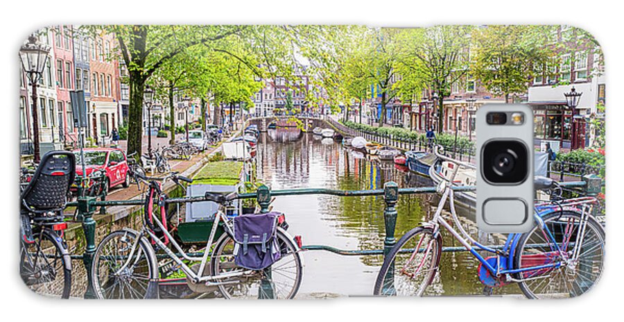 Amsterdam Photography Galaxy Case featuring the photograph Along The Canal In Amsterdam by Marla Brown