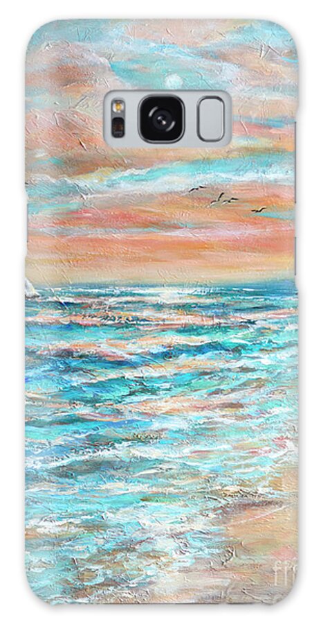 Underwater Galaxy Case featuring the painting Along the Shore by Linda Olsen