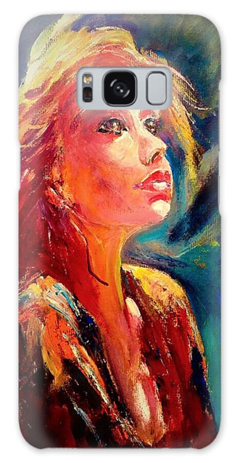 Portrait Galaxy Case featuring the painting Amazing look by Khalid Saeed
