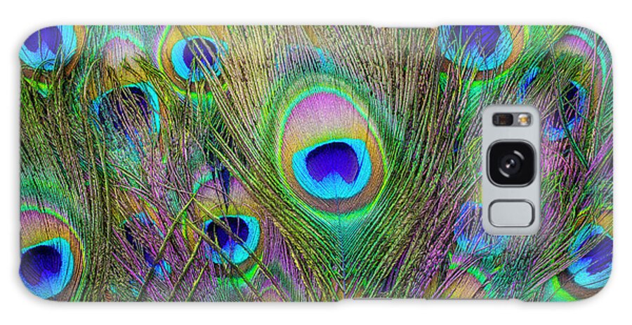 Beautiful Galaxy Case featuring the photograph Amazing Peacock Feathers by Garry Gay