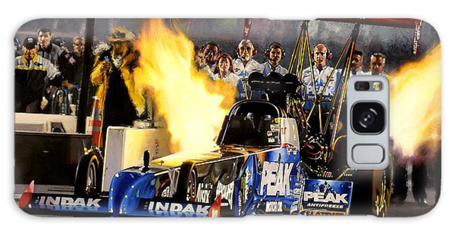 Drag Racing Nhra Top Fuel Funny Car John Force Kenny Youngblood Nitro Champion March Meet Images Image Race Track Fuel Tj Zizzo Galaxy Case featuring the painting AmaZZing by Kenny Youngblood