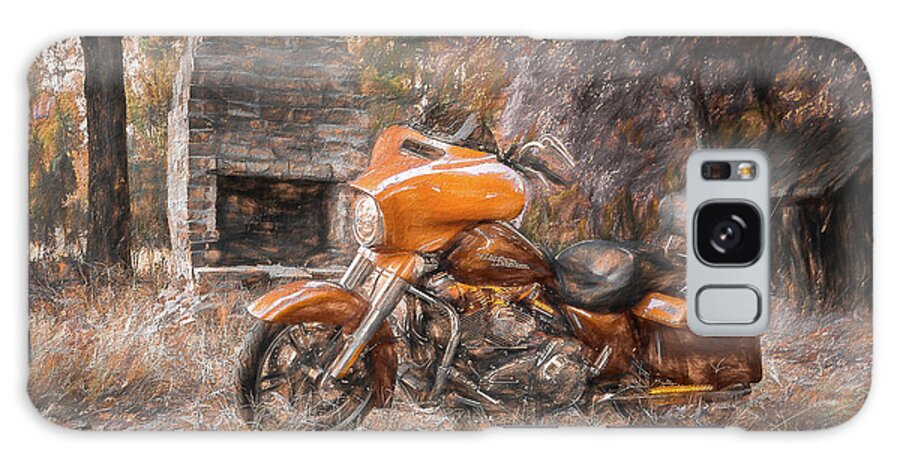 Motorcycle Galaxy Case featuring the digital art Amber Backroads by John Kirkland