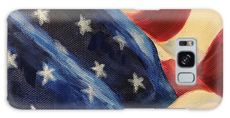 American Flag Galaxy Case featuring the painting American Flag by Sherrell Rodgers