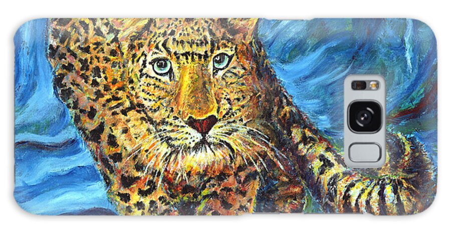 Amur Leopard Galaxy Case featuring the painting Amur Leopard by John Bohn