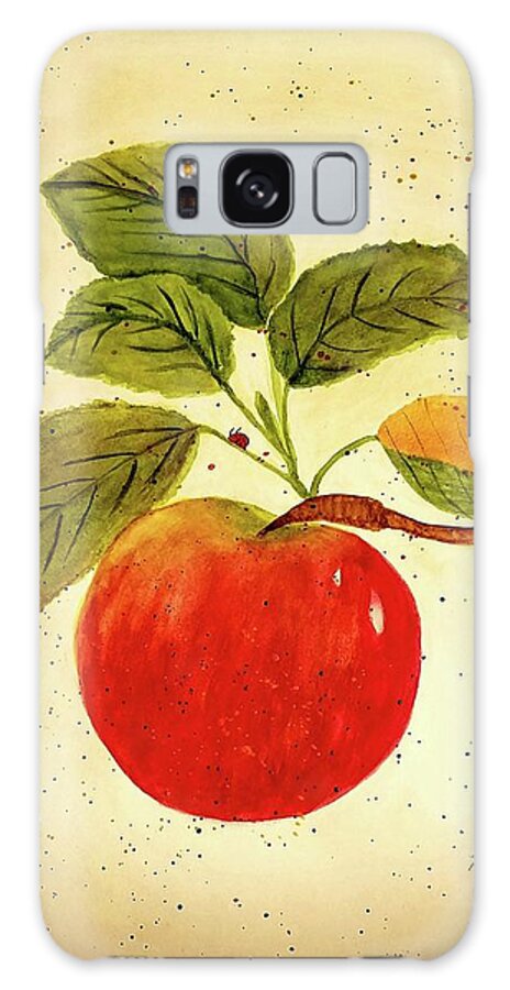 Apple Galaxy Case featuring the painting An Apple A Day by Shady Lane Studios-Karen Howard