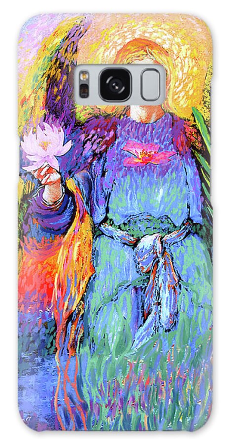 Spiritual Galaxy Case featuring the painting Angel Love by Jane Small