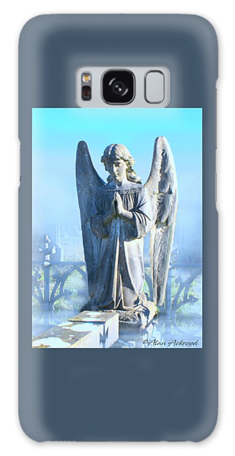 Angel Galaxy Case featuring the pyrography Angel Statue in the Mist by Alan Ackroyd