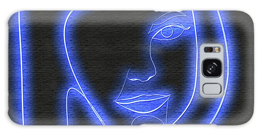 Anne Bancroft Galaxy Case featuring the digital art Anne Bancroft neon portrait by Movie World Posters