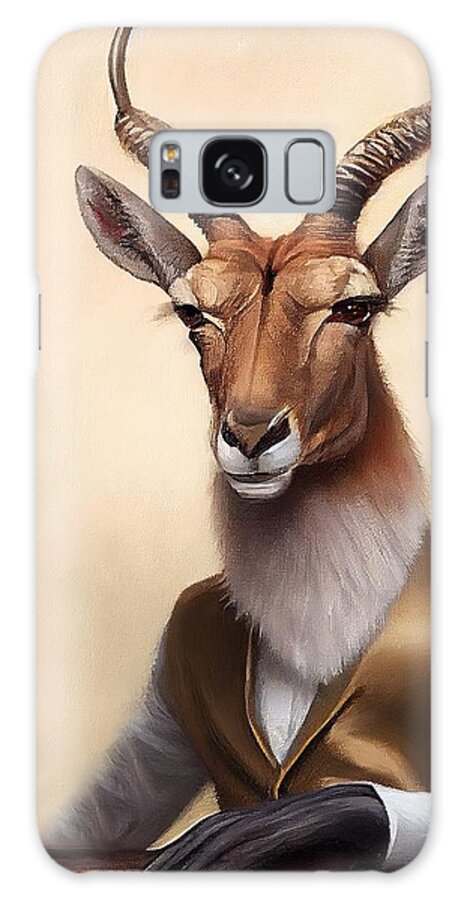Adorable Galaxy Case featuring the painting Antelope Portrait by N Akkash