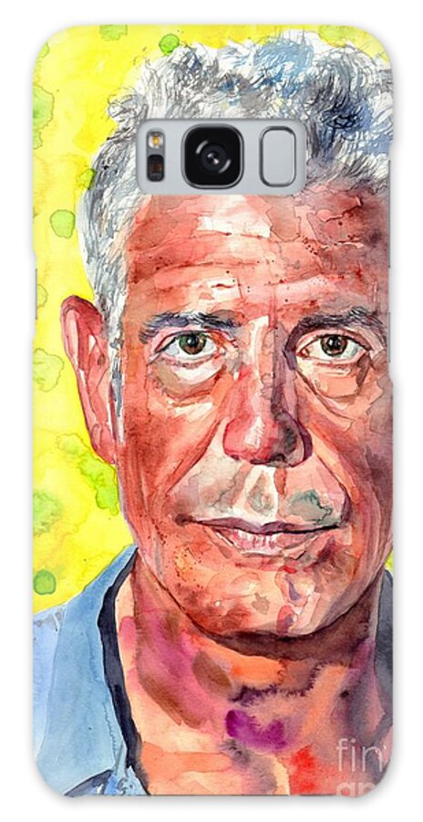 Anthony Bourdain Galaxy Case featuring the painting Anthony Bourdain Portrait by Suzann Sines