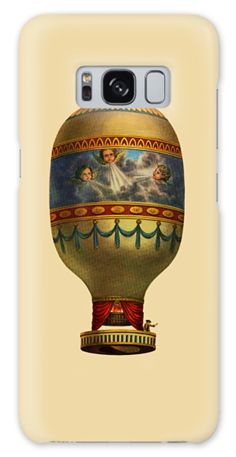 Balloon Galaxy Case featuring the digital art Antique Fantasy Balloon by Madame Memento