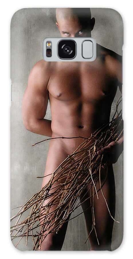 Male Erotic Photographs Galaxy S8 Case featuring the photograph Antwan with Sticks by Dave Milstead