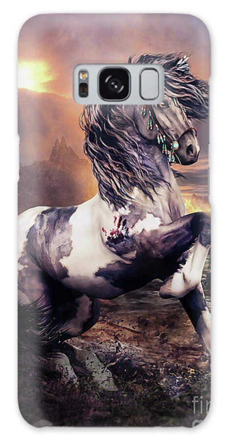 Apache War Horse Galaxy Case featuring the digital art Apache War Horse by Shanina Conway