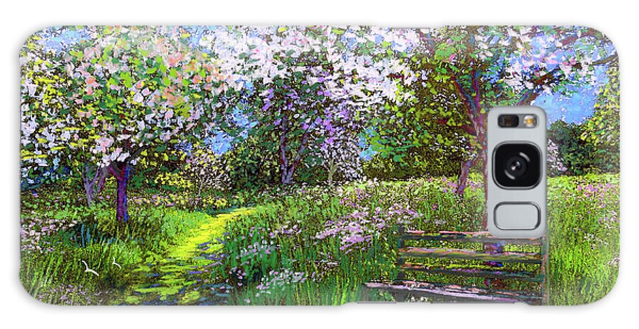 Landscape Galaxy Case featuring the painting Apple Blossom Trees by Jane Small