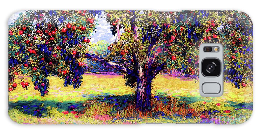 Landscape Galaxy Case featuring the painting Apple Tree Orchard by Jane Small