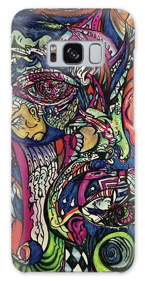 Abstract  Galaxy Case featuring the drawing April Corona Series by Gustavo Ramirez