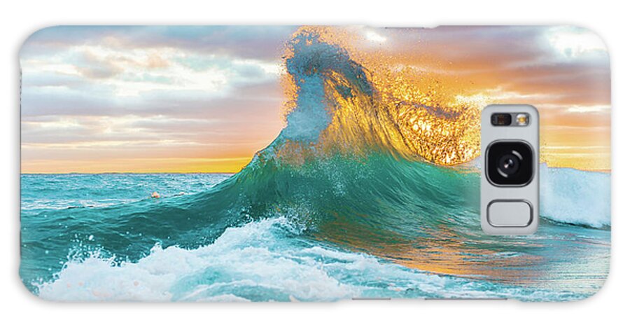 Aqua Fire Vibrant Back Wash Wave Hawaii Galaxy Case featuring the photograph Aqua Fire Vibrant by Leonardo Dale