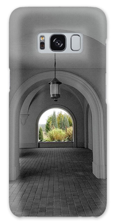 Arch Galaxy Case featuring the photograph Arched Walkway with Selective Color by James C Richardson
