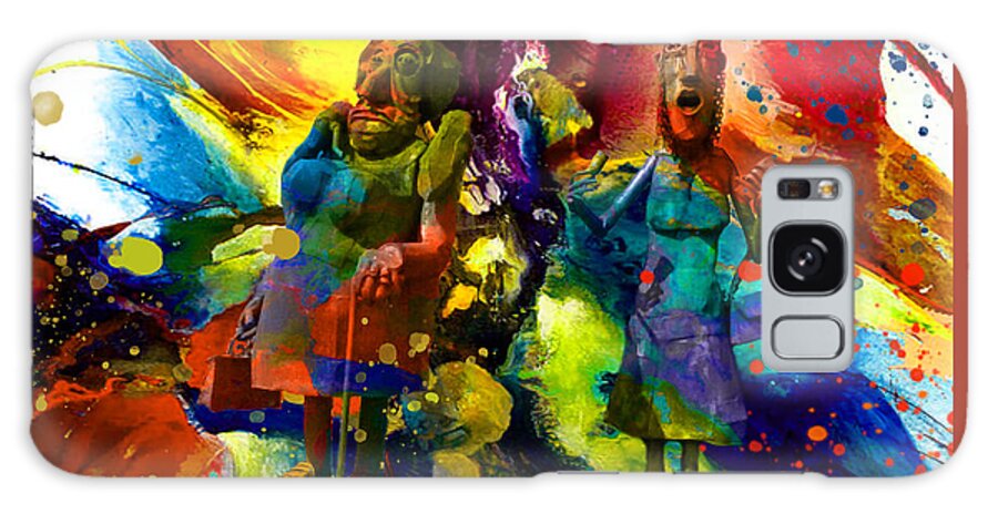 Colorful Abstract Art Galaxy Case featuring the mixed media Argumental by Rob Hemphill