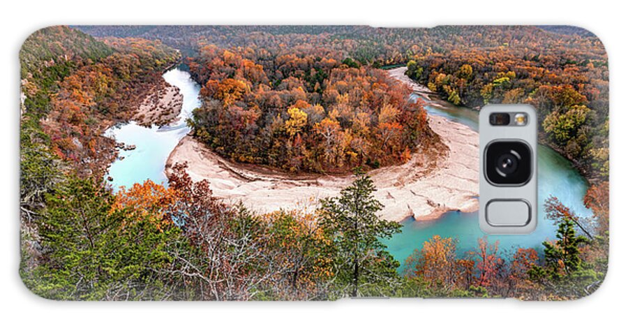 America Galaxy Case featuring the photograph Arkansas Red Bluff Overlook And Buffalo National River At Dusk by Gregory Ballos