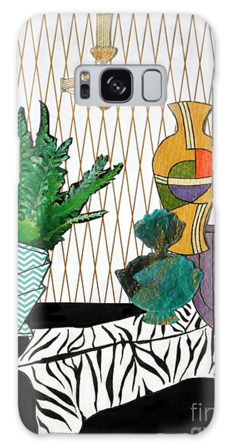 Art Deco Galaxy Case featuring the mixed media Art-Deco Pottery No.1 by Jayne Somogy