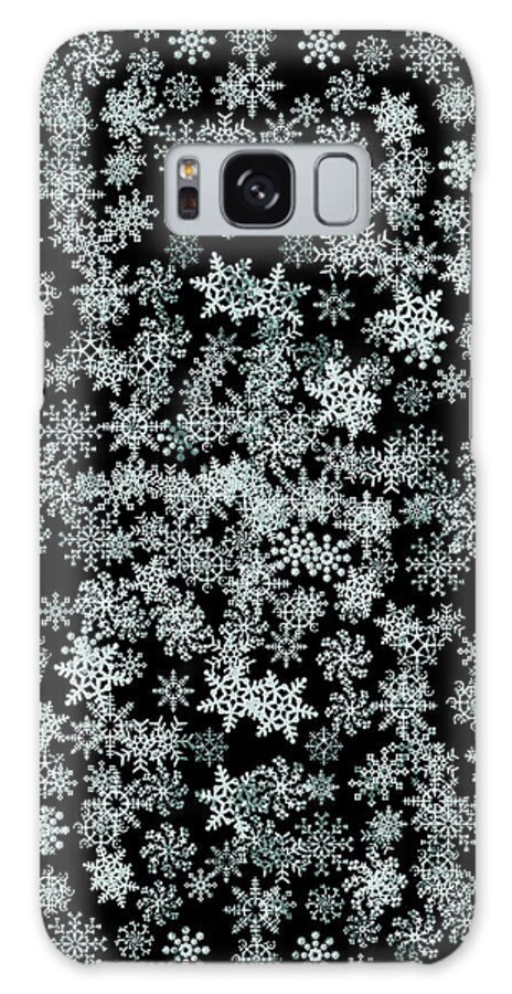 Snowflakes Galaxy Case featuring the digital art Snow Flakes On A Midnight Sky by Walter Neal