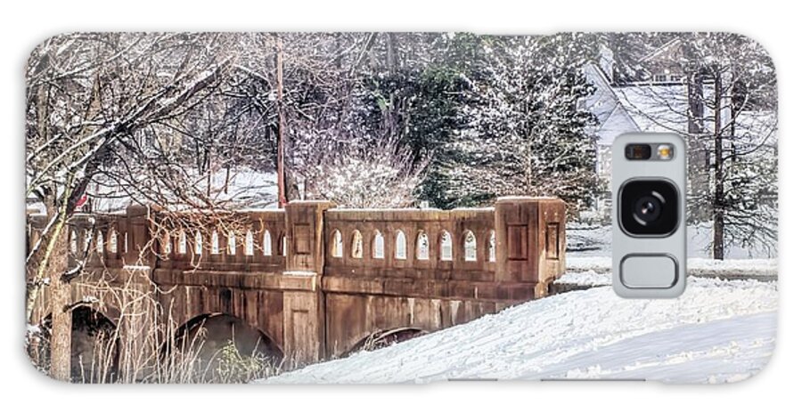 Winter Landscape Galaxy Case featuring the photograph Bridge At Lake Daniel Park Winter by Melissa Bittinger