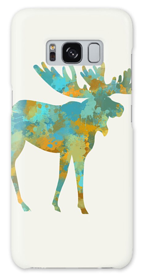Moose Galaxy Case featuring the mixed media Moose Watercolor Art by Christina Rollo