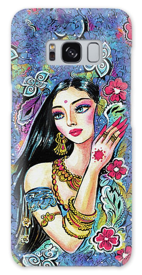 Beautiful Indian Woman Galaxy Case featuring the painting Gita by Eva Campbell