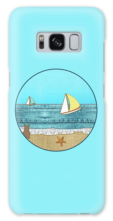 Fabric Galaxy Case featuring the digital art Life's A Beach Scene in Fabric by Barefoot Bodeez Art