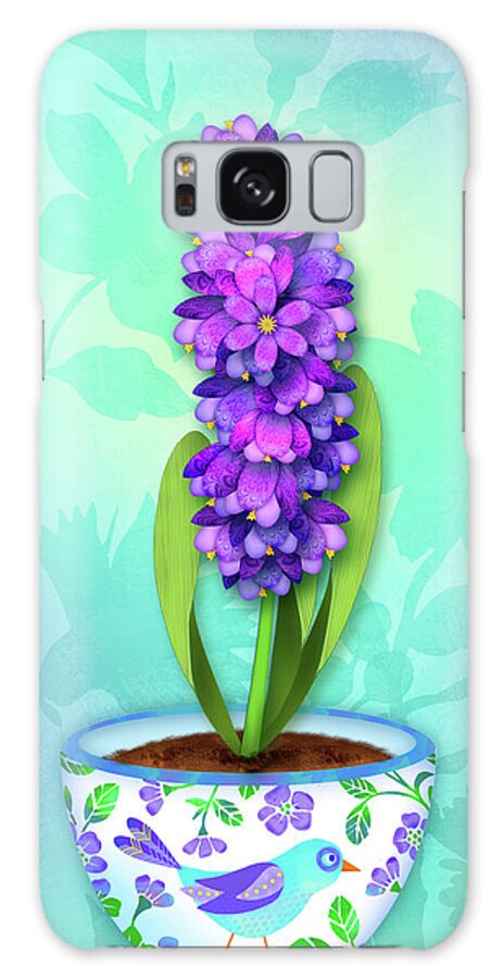 Letter Art Galaxy S8 Case featuring the digital art H is for Hummingbird by Valerie Drake Lesiak