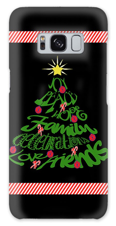 Joy Of Christmas Tree Galaxy Case featuring the digital art Joy Of Christmas Tree by Two Hivelys