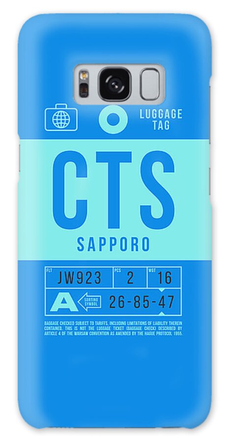 Airline Galaxy Case featuring the digital art Luggage Tag B - CTS Sapporo Japan by Organic Synthesis