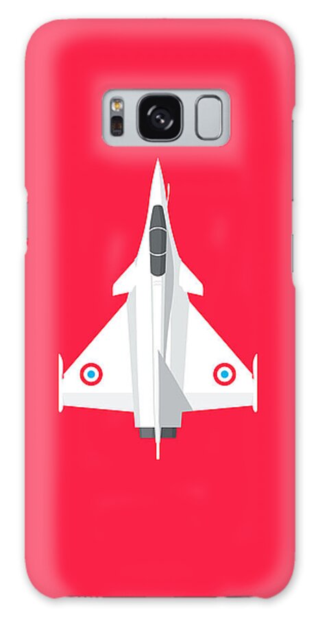Aircraft Galaxy Case featuring the digital art Rafale Fighter Jet - Crimson by Organic Synthesis