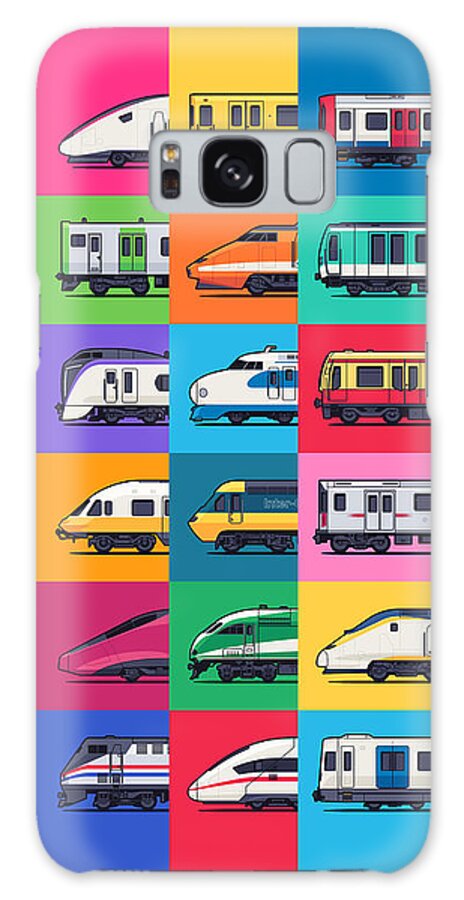 Train Galaxy Case featuring the digital art World Trains Pattern by Organic Synthesis