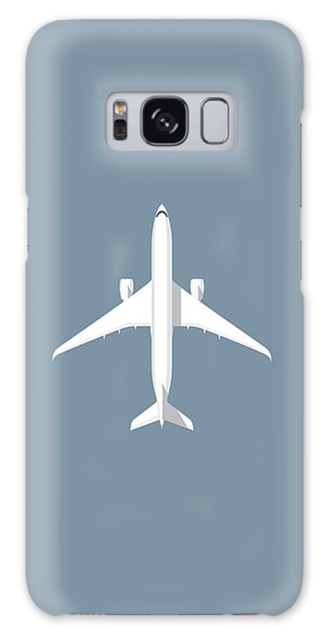 Airplane Galaxy Case featuring the digital art A350 Passenger Jet Airliner - Slate by Organic Synthesis