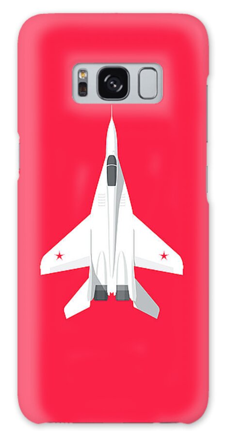 Jet Galaxy Case featuring the digital art MiG-29 Fulcrum Jet Aircraft - Crimson by Organic Synthesis